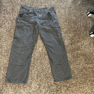 Wrangler Riggs Mens 40x32 Ripstop Workwear Cargo Pants Gray Utility Double Knee